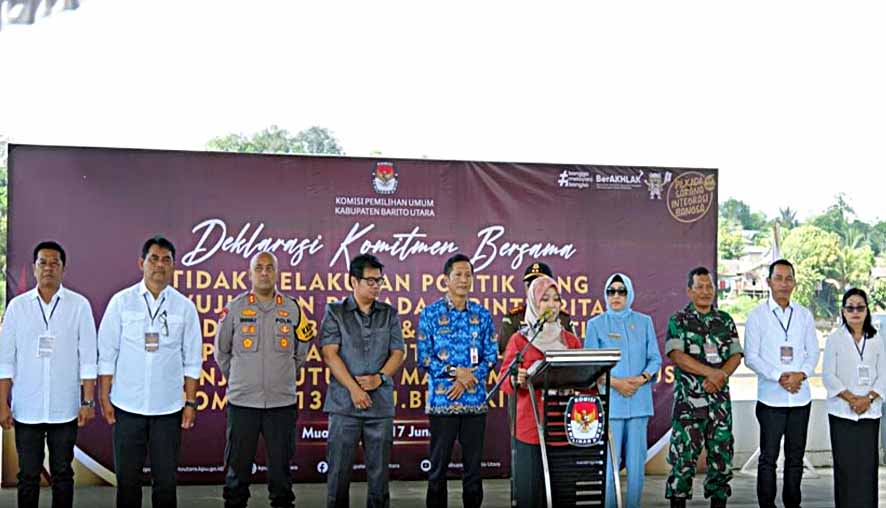 Pemkab Barut Ikuti Deklarasi Pemilu Damai dan Tolak Politik Uang yang Digelar KPU