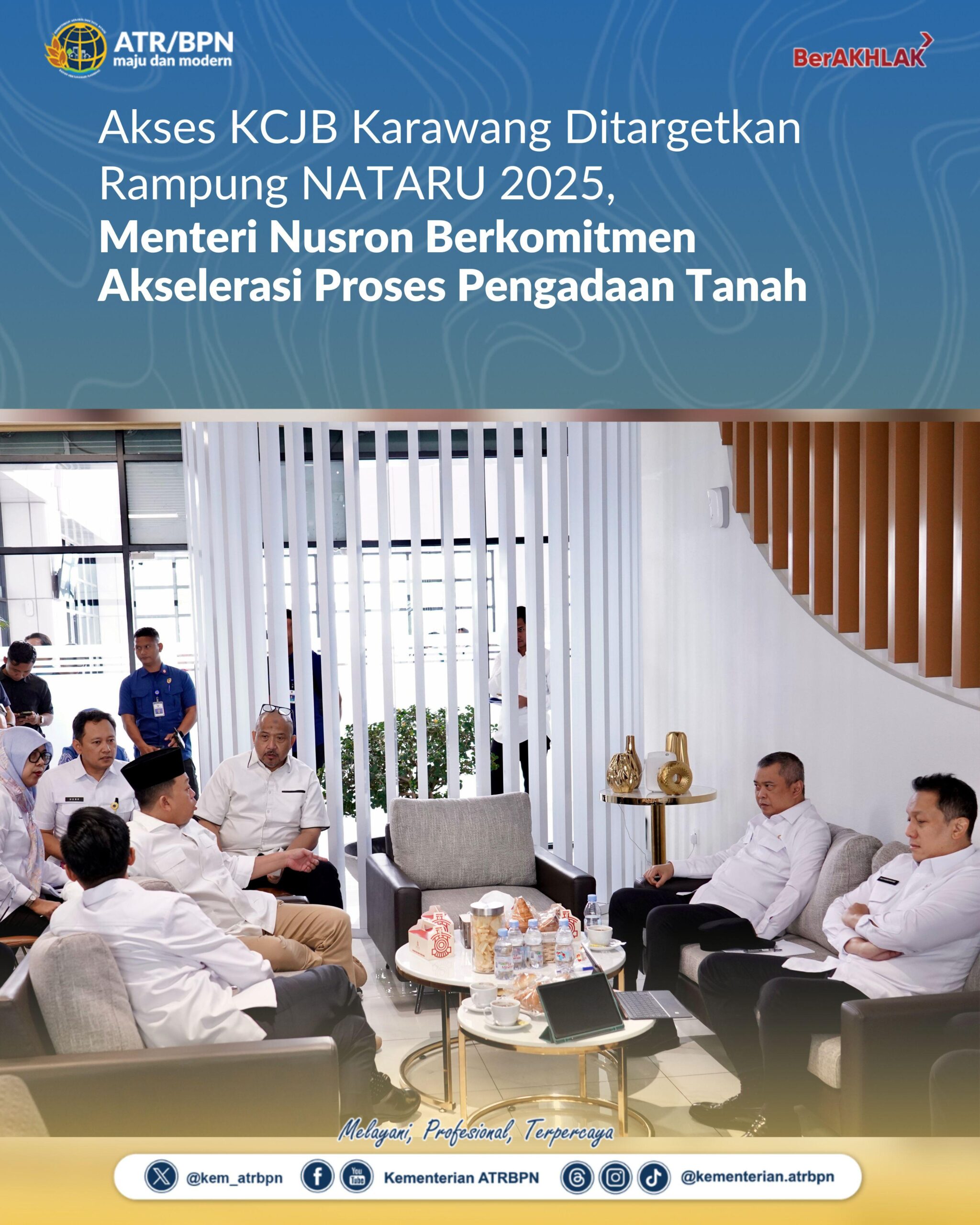 Rakor Percepatan Pembangunan, Menteri Nusron Berkomitmen Akselerasi Proses Pengadaan Tanah