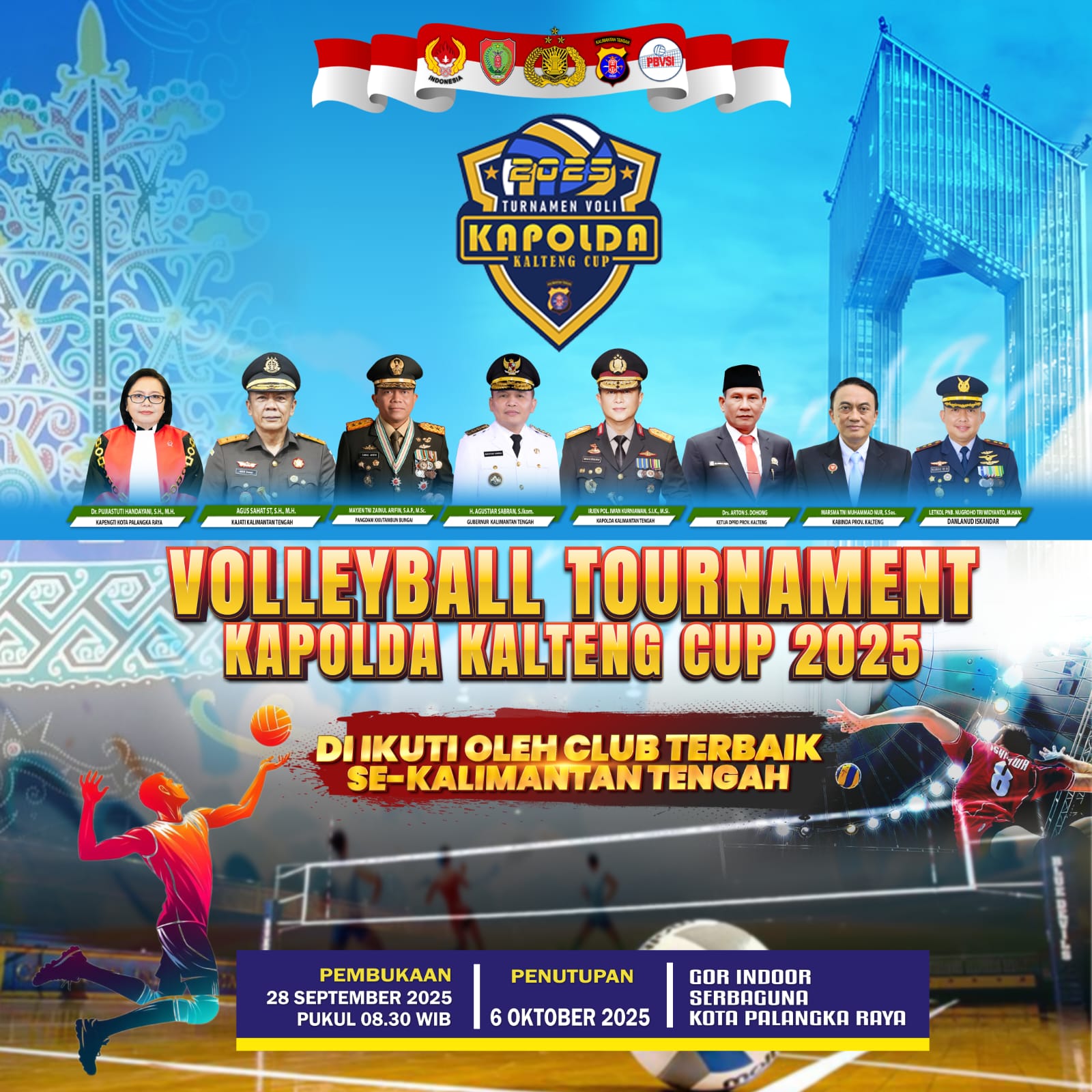 Turnamen Voli Kapolda Kalteng Cup 2025 Segera di Gelar