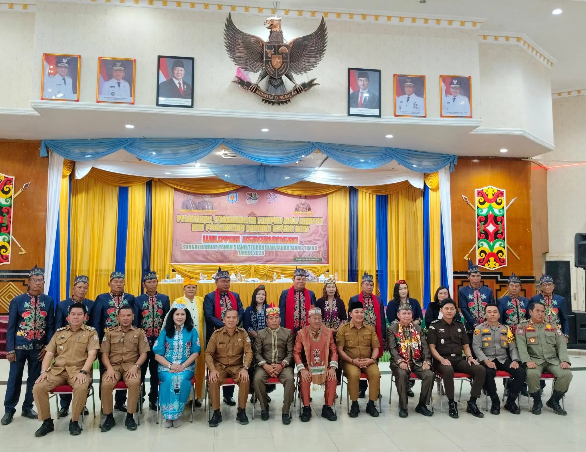Pelantikan Tiga Damang Kepala Adat di Kabupaten Murung Raya