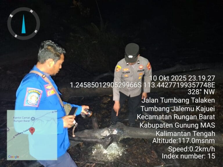 Polres Gumas Gerak Cepat Cek Titik Panas di Rungan Barat hingga Larut Malam