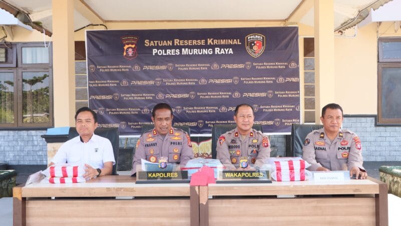 Konferensi Pers Polres Mura: Mantan Kades Olung Olu Diduga Kelola APBDes Secara Sepihak