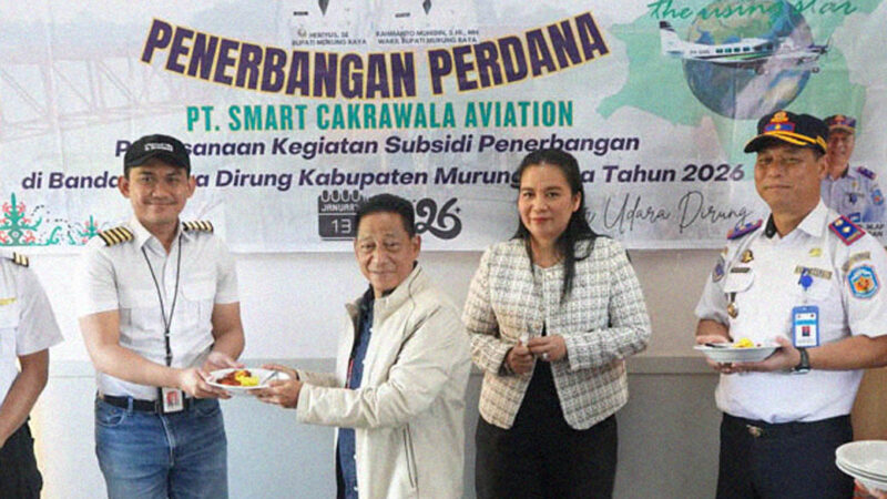 Dorong Akses Transportasi Udara, Bupati Mura Resmikan Penerbangan Perdana