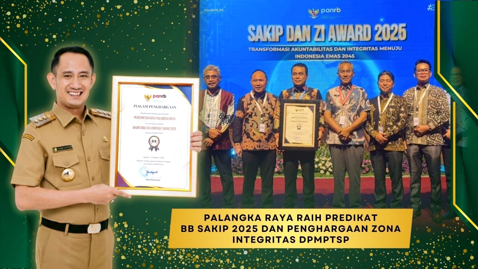 Reformasi Birokrasi Berbuah Prestasi, Pemko Palangka Raya Kantongi BB SAKIP dan WBK untuk DPMPTSP