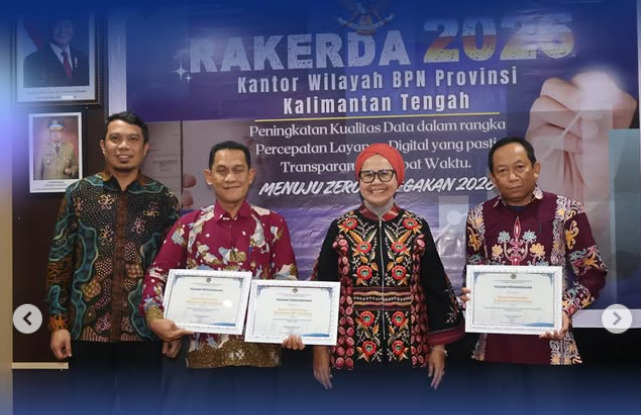 Kinerja Gemilang 2025, Kanwil BPN Kalteng Anugerahkan Penghargaan untuk Kantor Pertanahan Berprestasi