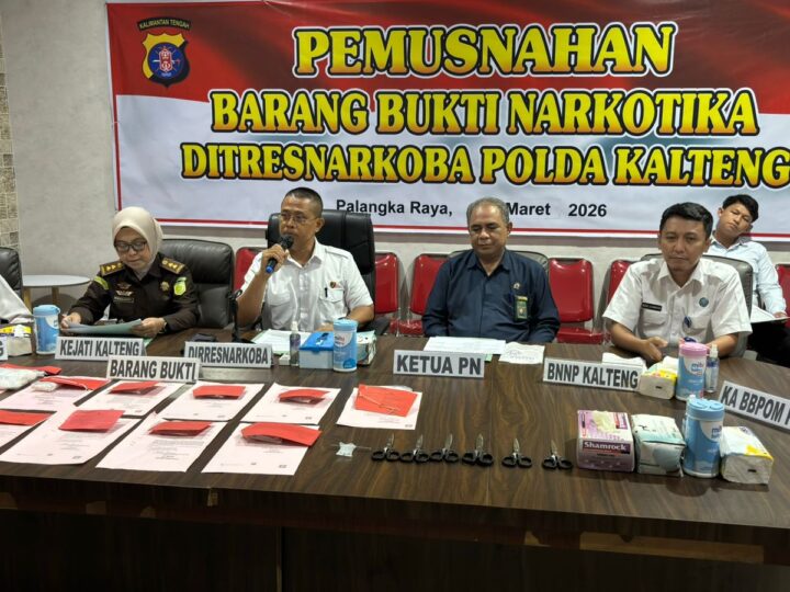 Polda Kalteng Musnahkan Lebih dari 1 Kg Sabu Hasil Ungkap 12 Kasus Narkotika