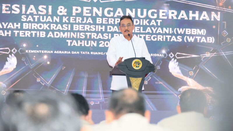 ATR/BPN Beri Penghargaan WBBM dan WTAB kepada Satker Berprestasi