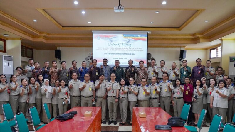 Wamen ATR/BPN Apresiasi Kinerja Pertanahan di Bali, Dorong Perbaikan Kualitas Data dan Pelayanan