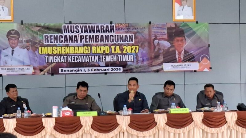 DPRD Barut Hadiri Musrenbang Rencana Kerja Pemda Tahun 2027 Tingkat Kecamatan Teweh Timur