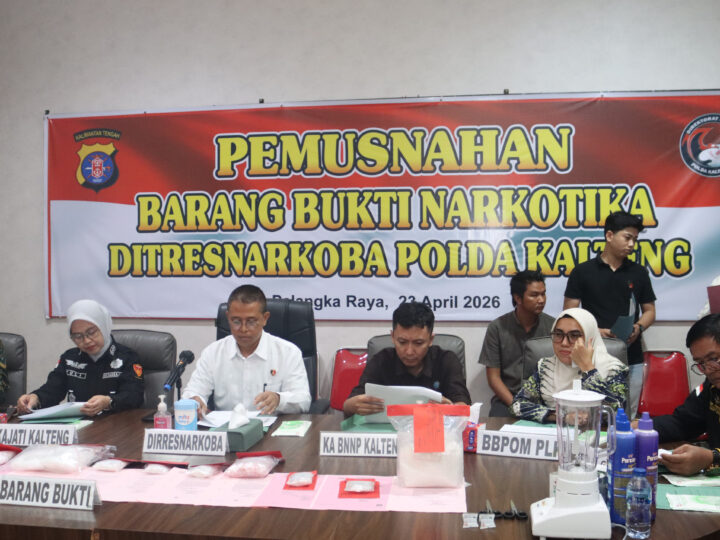 Polda Kalteng Musnahkan Narkoba Senilai Rp8,54 Miliar, 21 Tersangka Dibekuk dari 13 Kasus