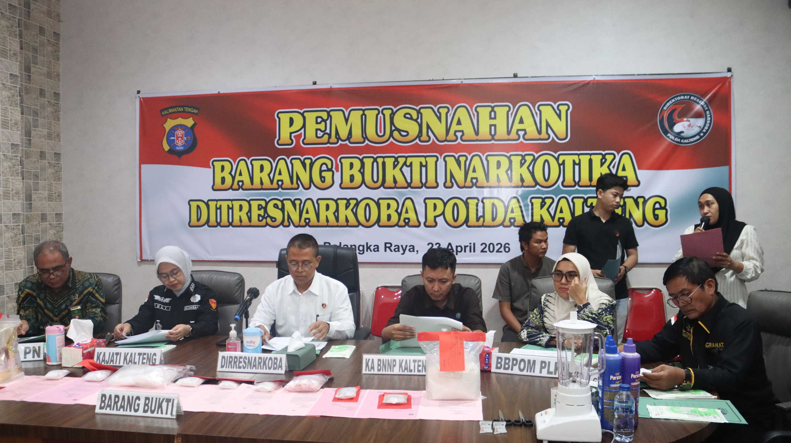 Polda Kalteng Musnahkan Narkoba Senilai Rp8,54 Miliar, 21 Tersangka Dibekuk dari 13 Kasus