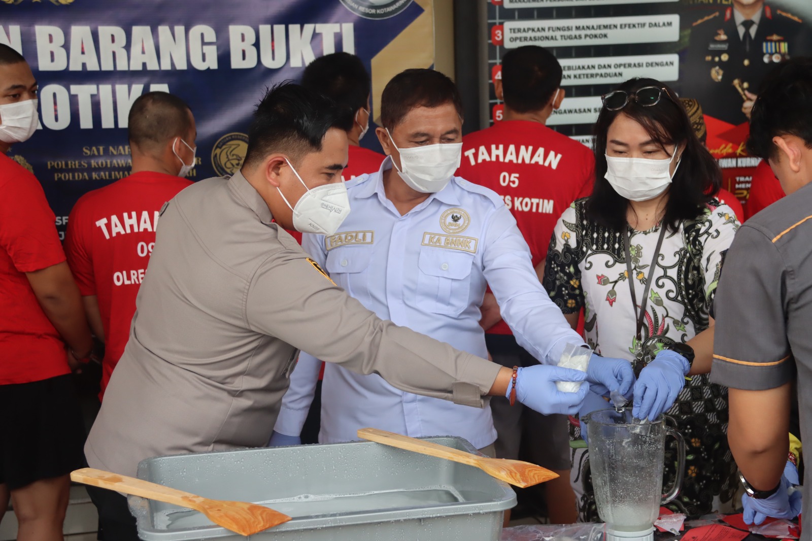Polres Kotim Hancurkan Barang Bukti Sabu 1,29 Kg, 11 Kasus Narkoba Terungkap