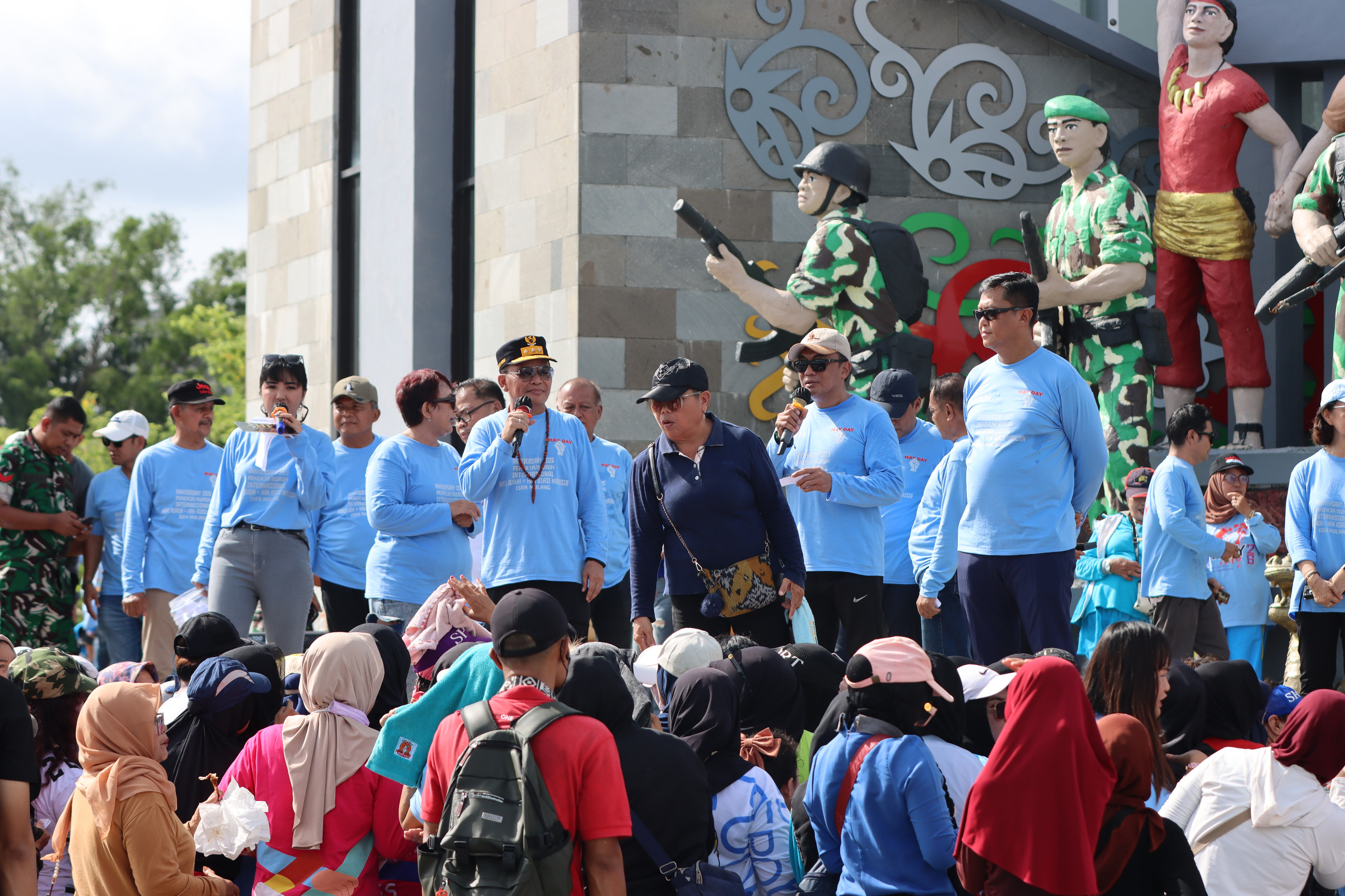 Hangatnya May Day di Bundaran Besar, Kapolda Kalteng Ajak Rawat Kebersamaan