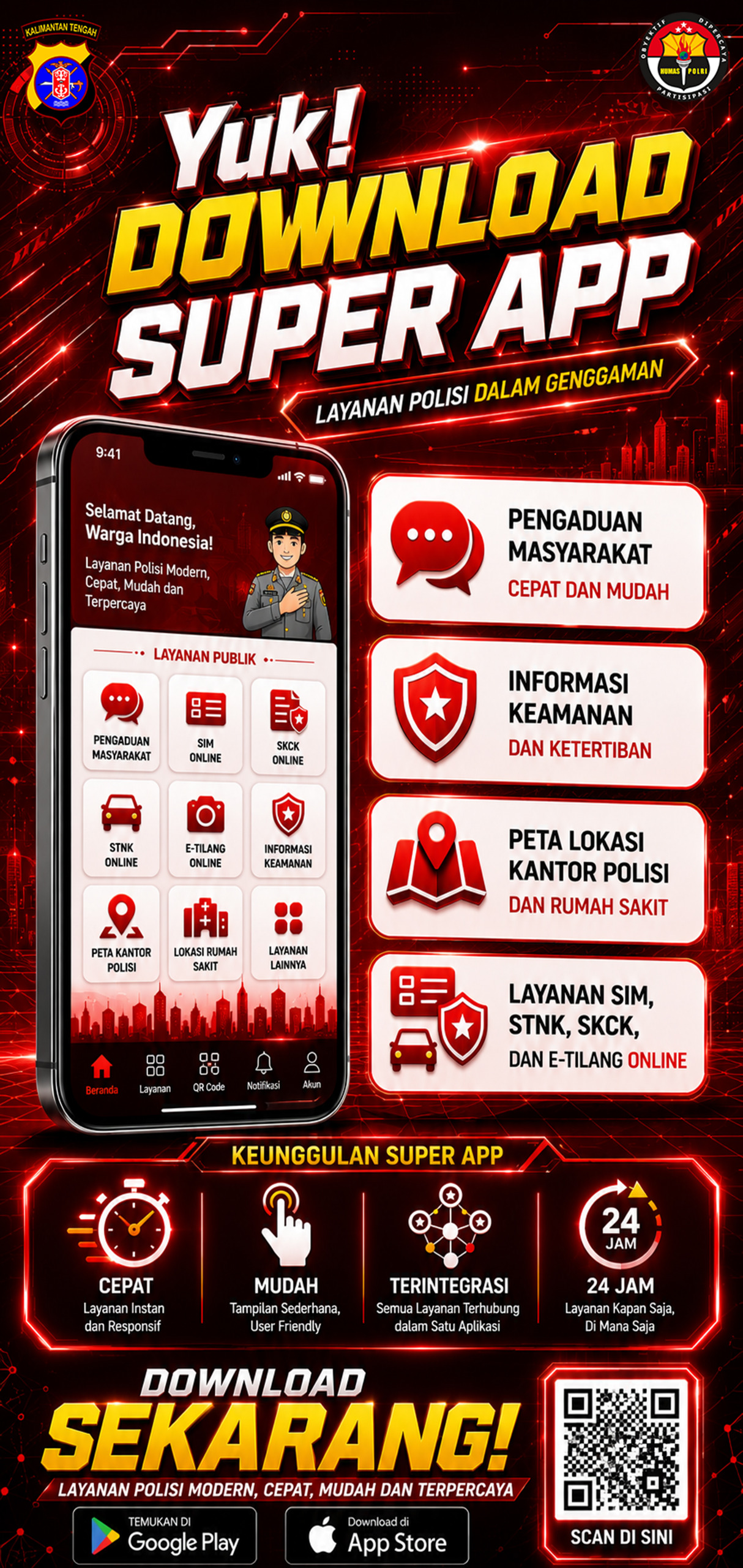 Polda Kalteng Dorong Layanan Digital, Warga Diajak Manfaatkan Super App Polisi