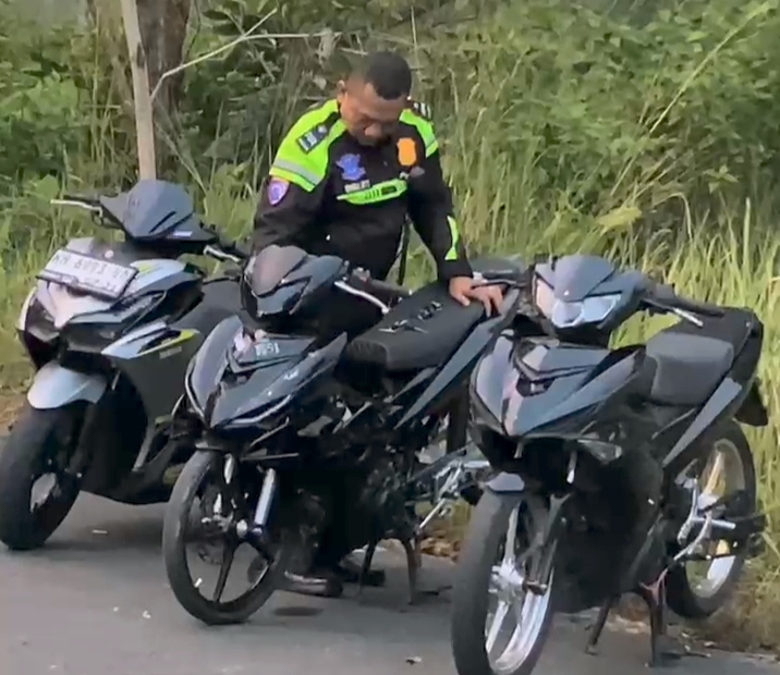 Razia Balapan Liar di Palangka Raya, Polisi Amankan Sejumlah Motor Berknalpot Brong