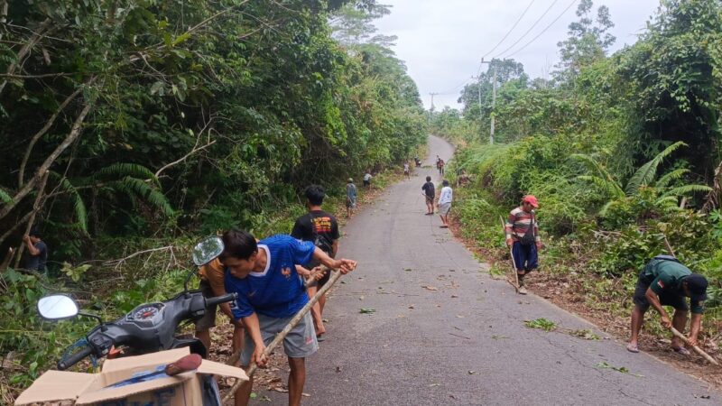 Camat Kapuas Hulu Turun Tangan Bersihkan Bahu Jalan, Warga Diajak Jaga Keselamatan Bersama