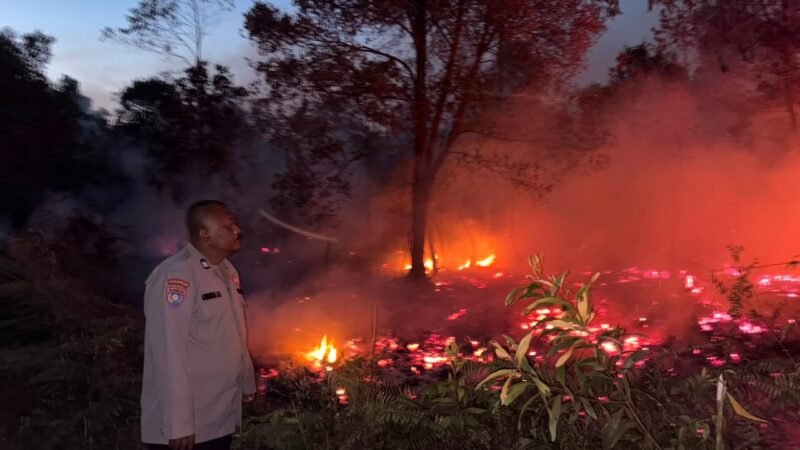 Hotspot Muncul di Kalampangan Palangka Raya, Polisi dan MPA Langsung Turun Padamkan Api