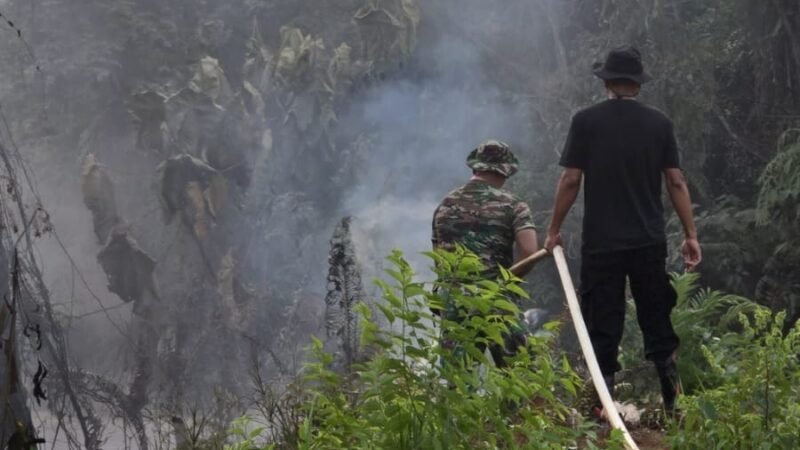 Karhutla Bakar 5,5 Hektare Lahan di Kapuas, Camat dan Polisi Turun Langsung Padamkan Api