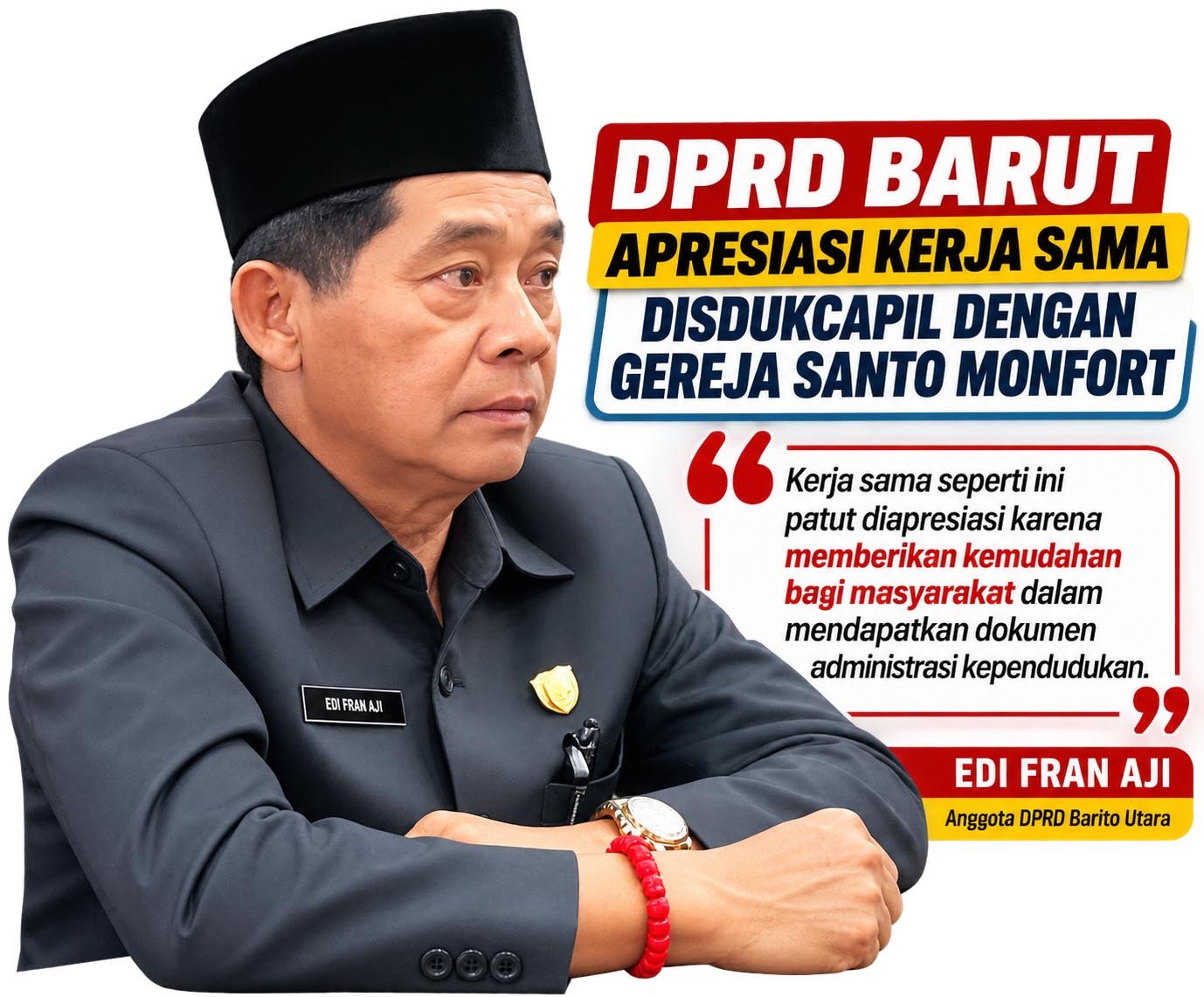 DPRD Barut Apresiasi Kolaborasi Disdukcapil dan Gereja Santo Monfort Perluas Layanan Akta Perkawinan