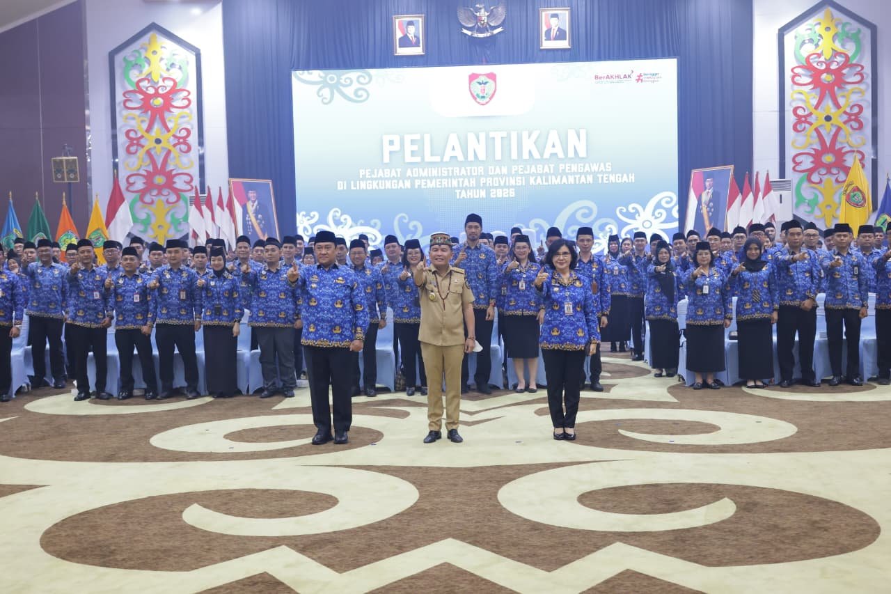 Lantik 234 Pejabat, Gubernur Kalteng Tekankan Efisiensi APBD dan Kolaborasi Antar OPD