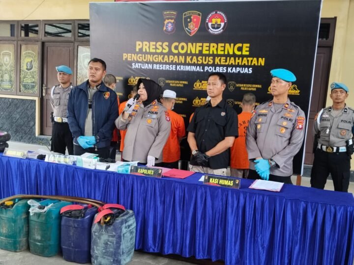 Polres Kapuas Ungkap Dua Kasus Penyalahgunaan BBM Bersubsidi, Sita 1.260 Liter Pertalite